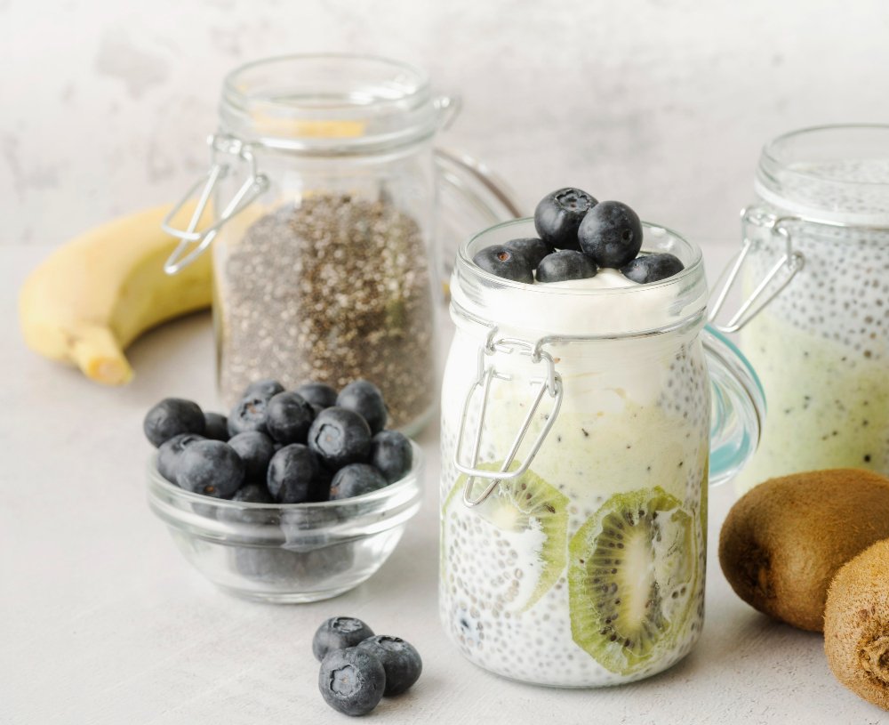 Blueberry Chia Seed Yogurt Pudding