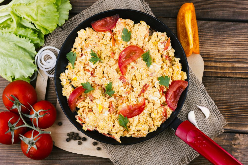 Greek Style Veggie Egg Scramble