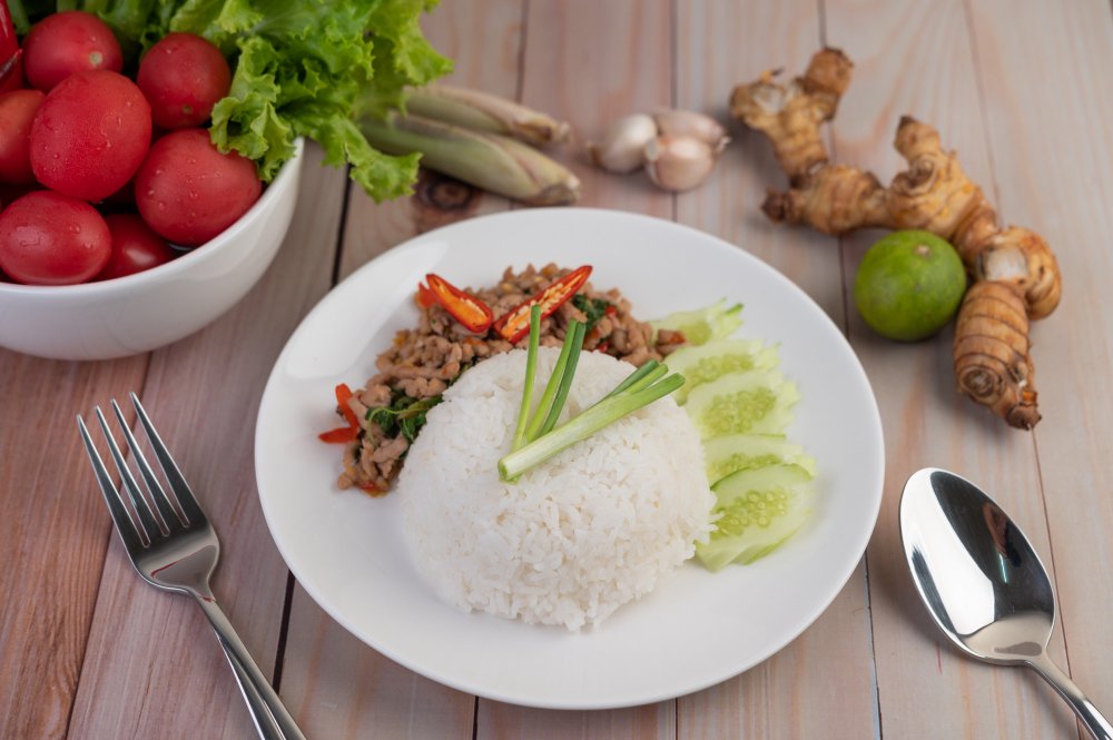Thai Basil Chicken Stir-Fry with Brown Rice