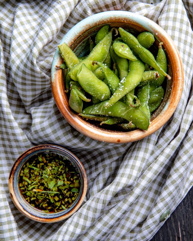 Steamed Edamame with Sea Salt