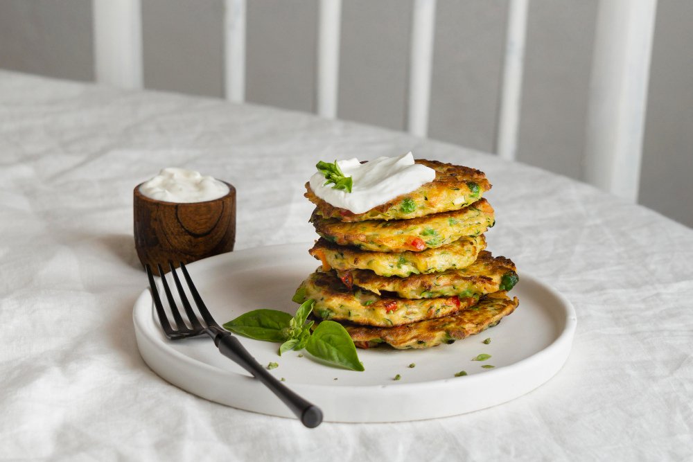 Moong Dal Chilla with Mint Yogurt